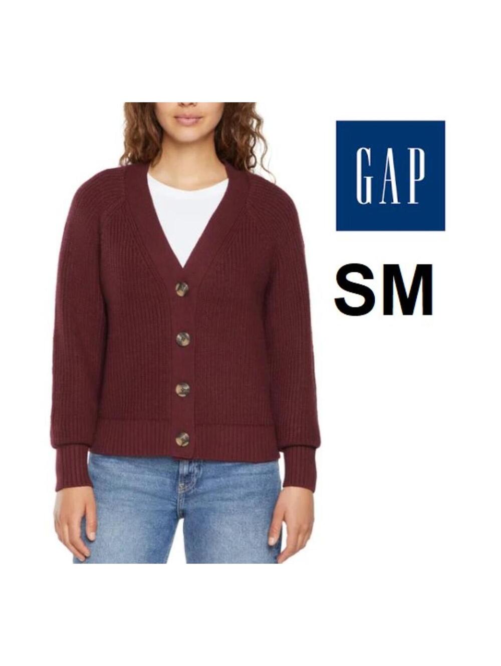 GAP Women's Burgundy Knit Cardigan Size Small